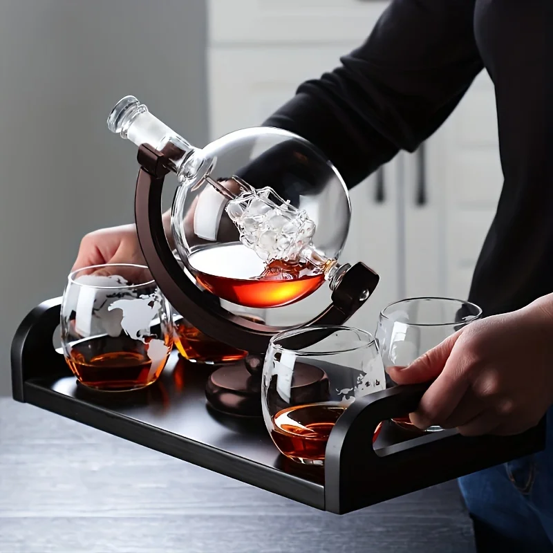 Decanter Globe Set - Decanter per whisky a forma di