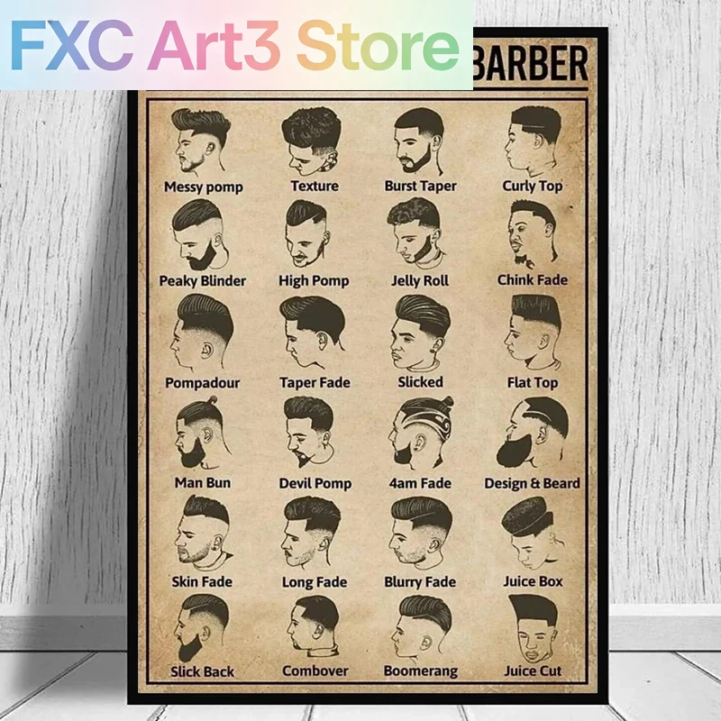 Home Barbershop - Poster e stampa su tela senza