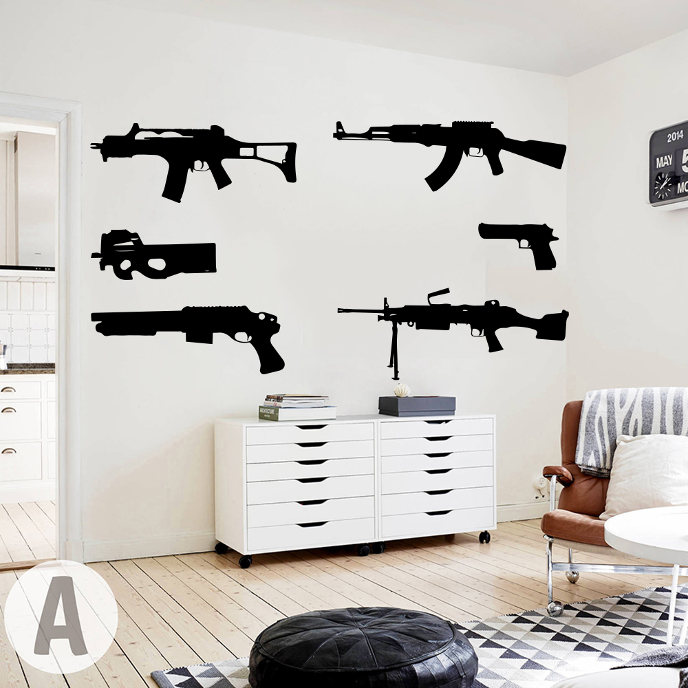 Smoking Gun Kit - Set di 6 pistole adesivo da