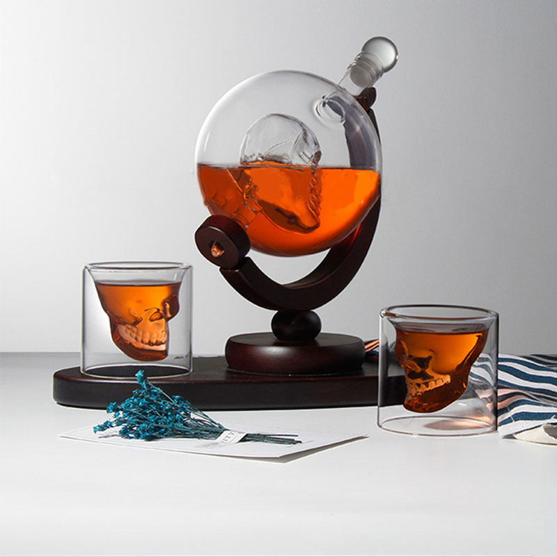 Decanter Globe Set - Set decanter per whisky Skull Globe