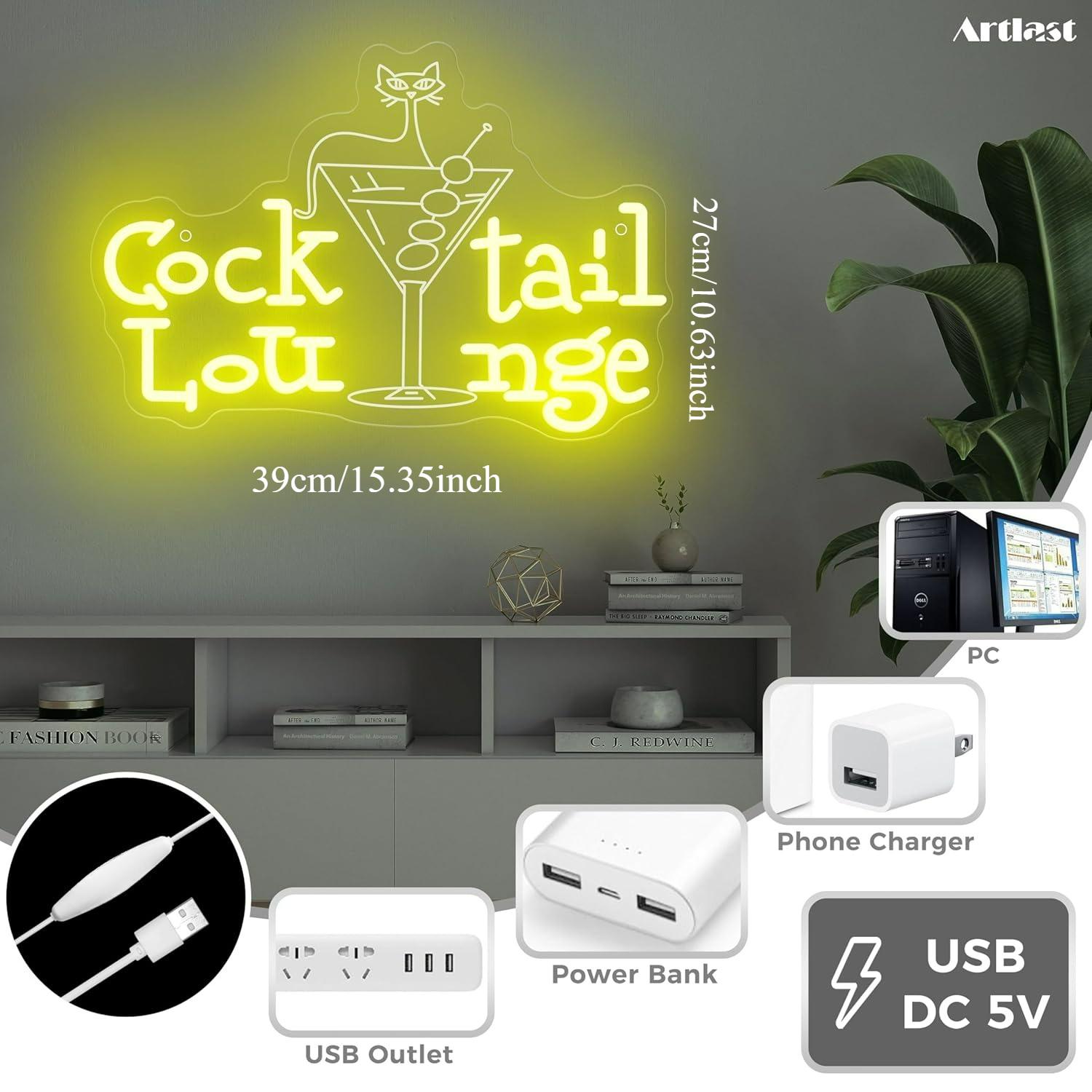 Insegna al Neon per Cocktail L - Home Bar Lounge recensione e prezzo